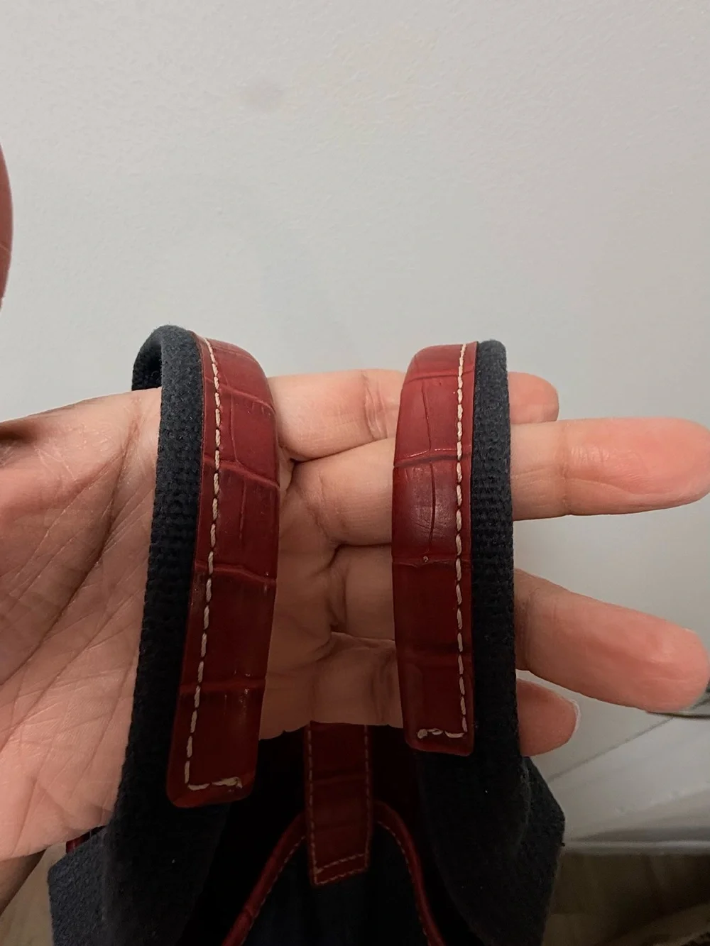 Y2K Tommy Hilfiger Navy and Burgundy Canvas Messenger Tote